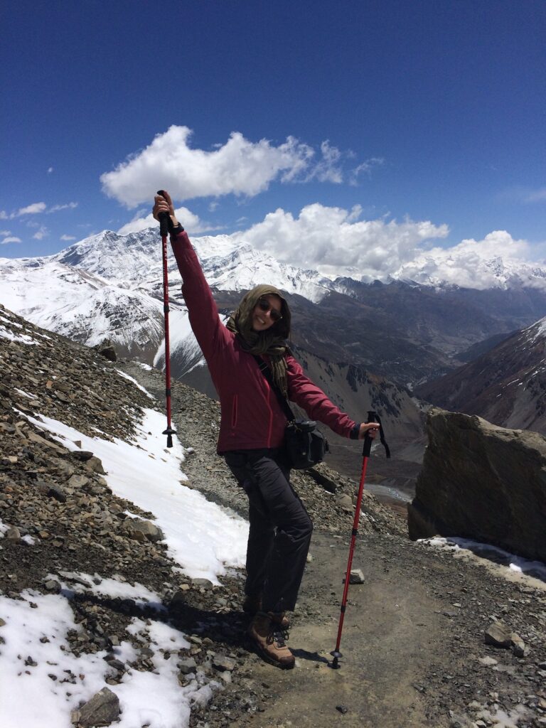 girl hiking in Nepal