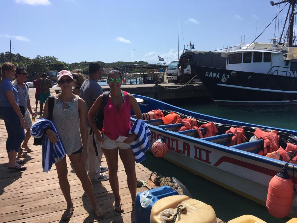 panga boat on Corn Island